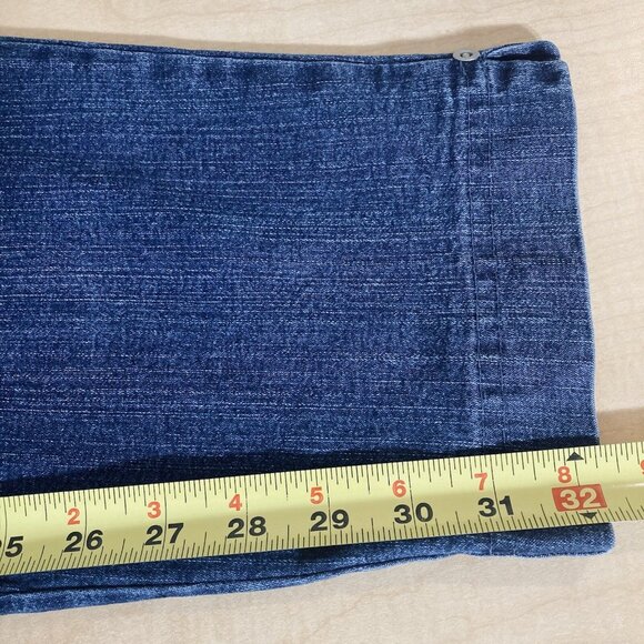 L.A. Blues Women's Blue Denim Pants Size 30/32 Pull-on Elastic Waist High Rise - Picture 10 of 10